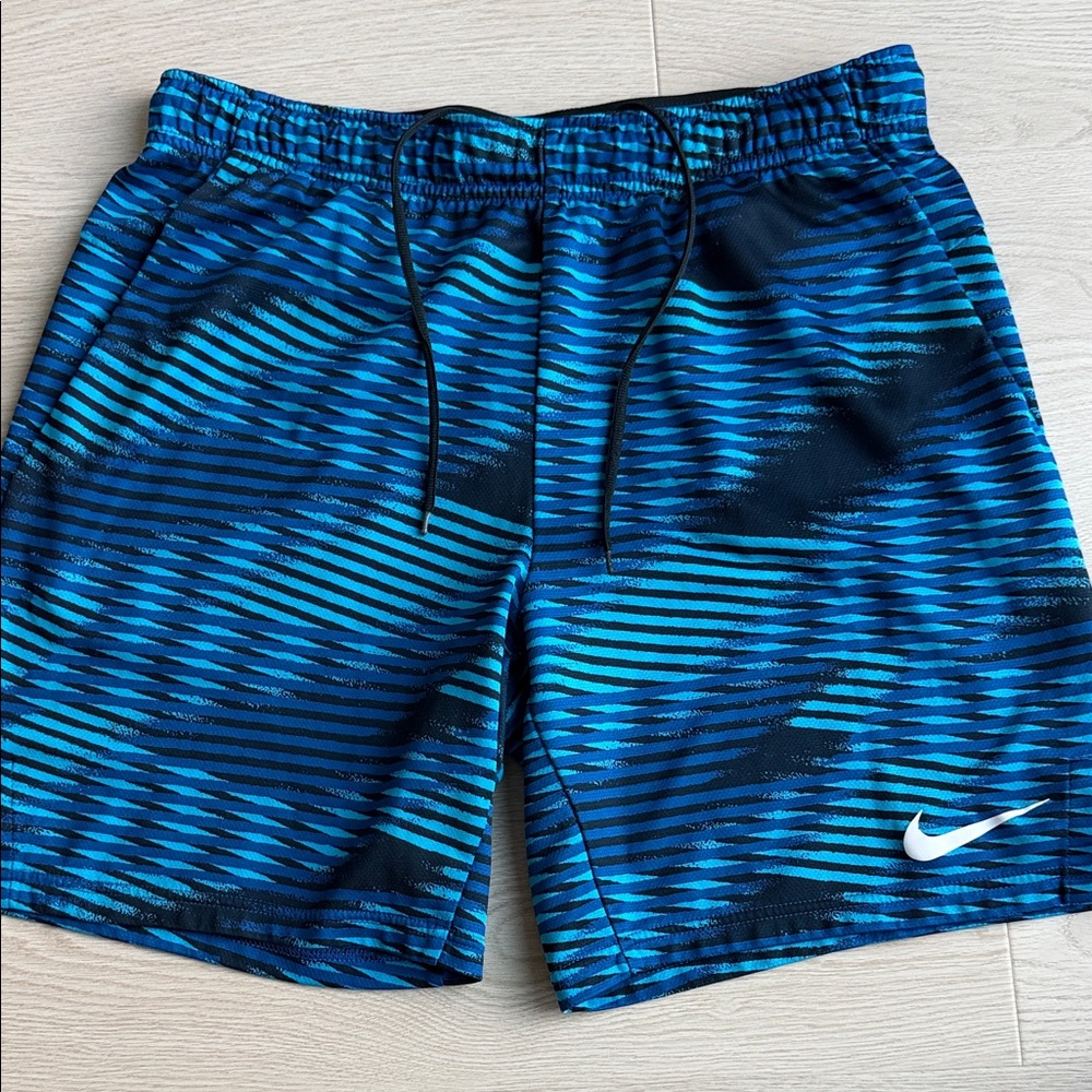 Nike Blue and Black Patterned Shorts